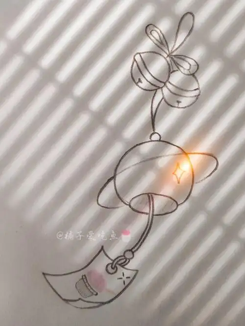 简笔画16风铃