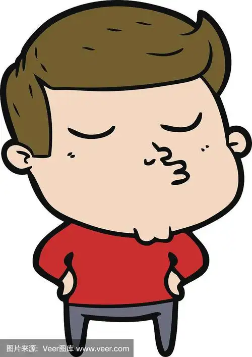 卡通模特撅着嘴