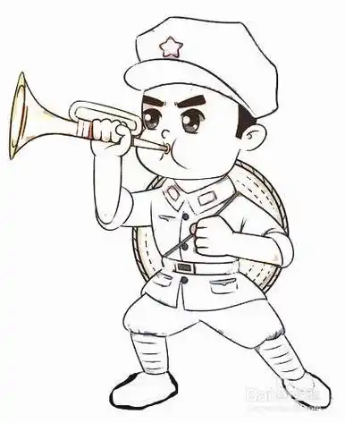 红军简笔画卡通人物 红军简笔画卡通人物步骤