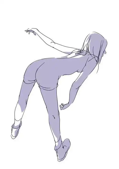 板绘人体基础练习动态透视的临摹练习素材