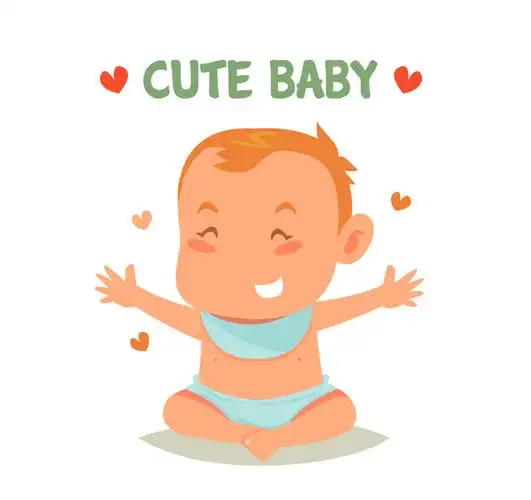 卡通大笑婴儿设计矢量素材