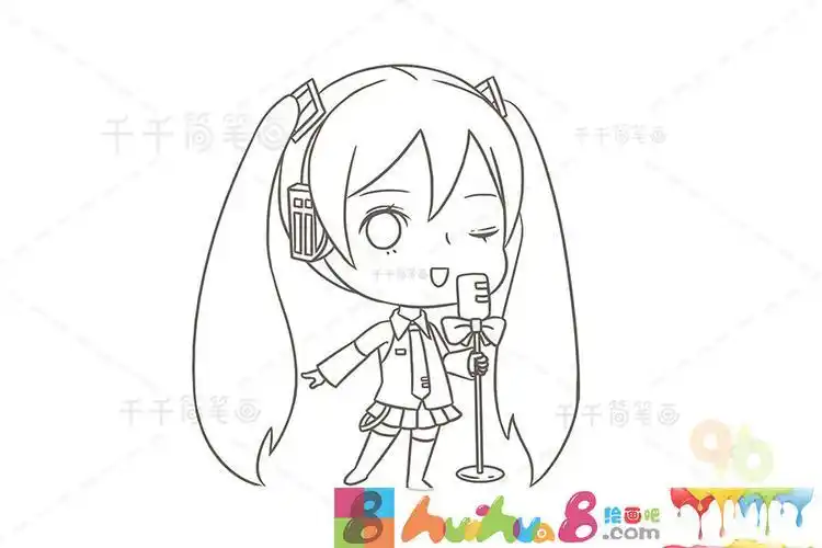日本虚拟歌手初音未来简笔画