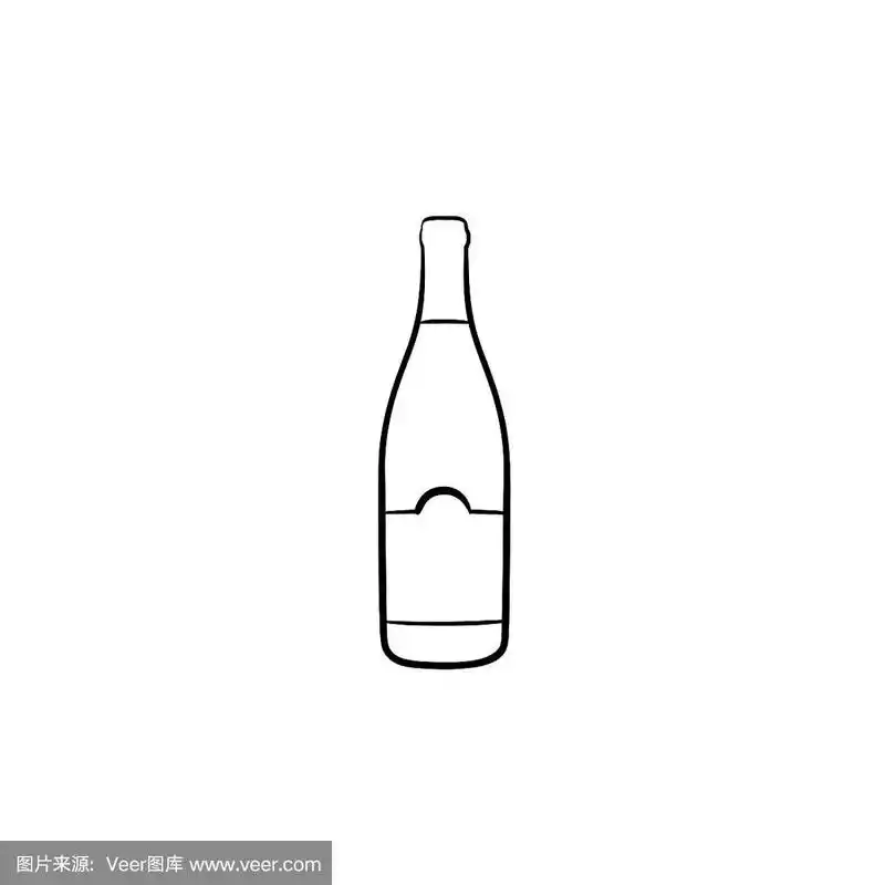 酒瓶手绘素描图标