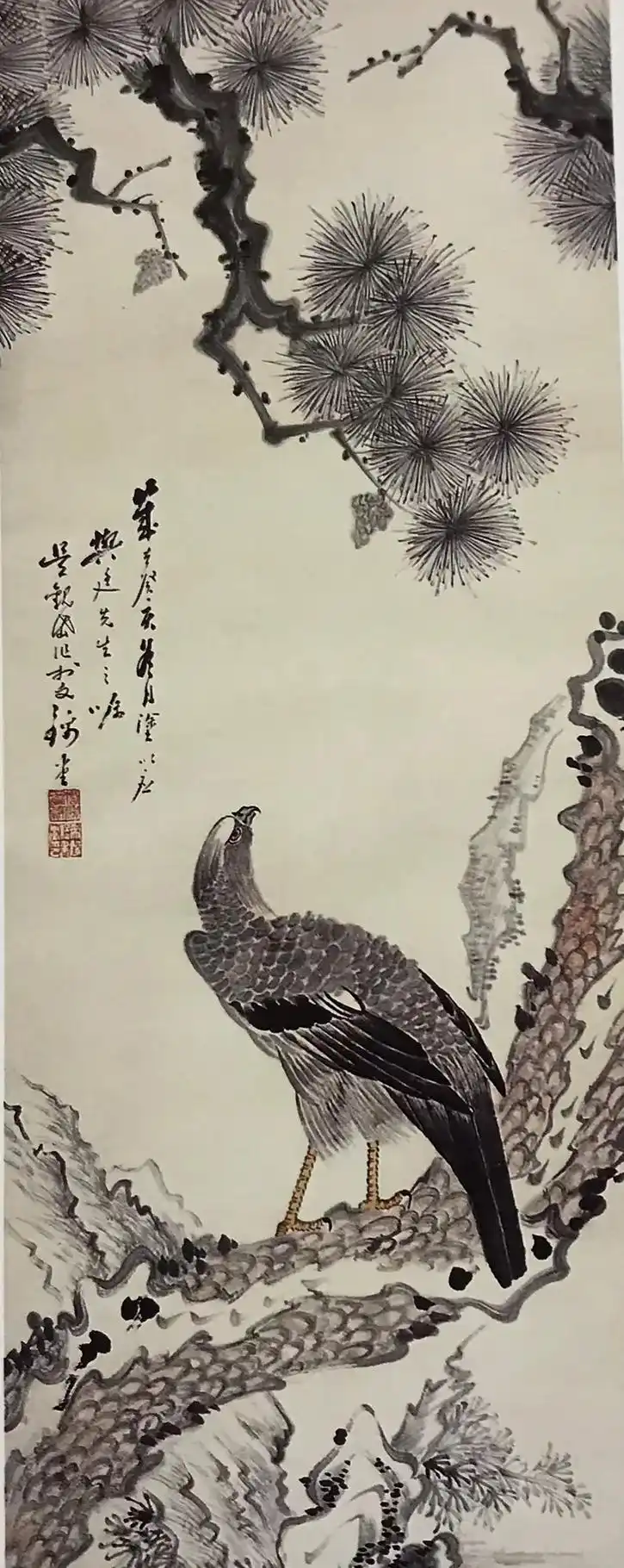 民国画家吴观岱(松鹰图)请大家欣赏 - 抖音