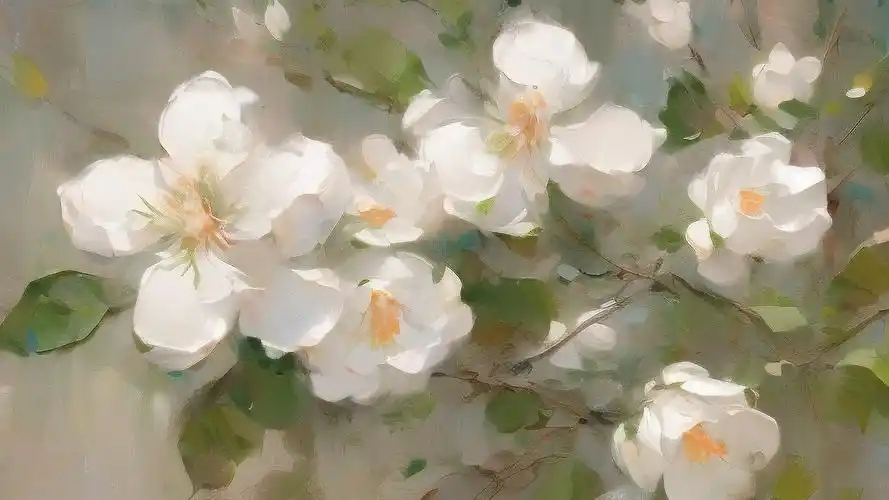 白玉兰壁纸🎨,感受油画中的白玉兰之美🌸