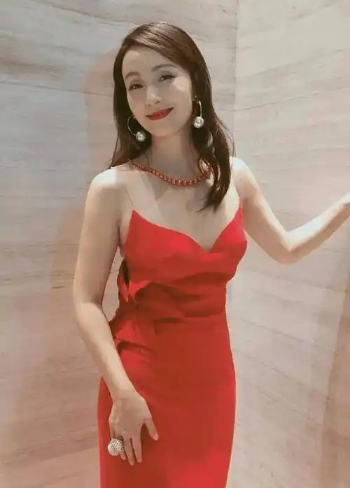 原创被陶虹的蜜桃臀惊艳穿红色连衣裙藏不住凹凸感48岁真有料