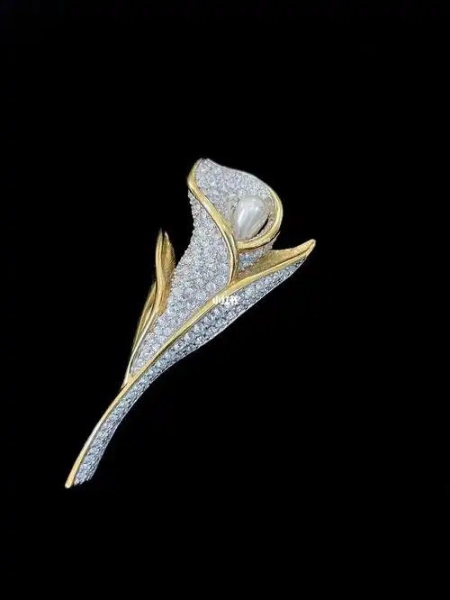 vintage施华洛世奇马蹄莲胸针