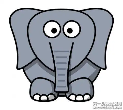 卡通大象简笔画头像