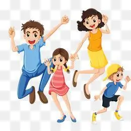 姐弟三人卡通简笔画