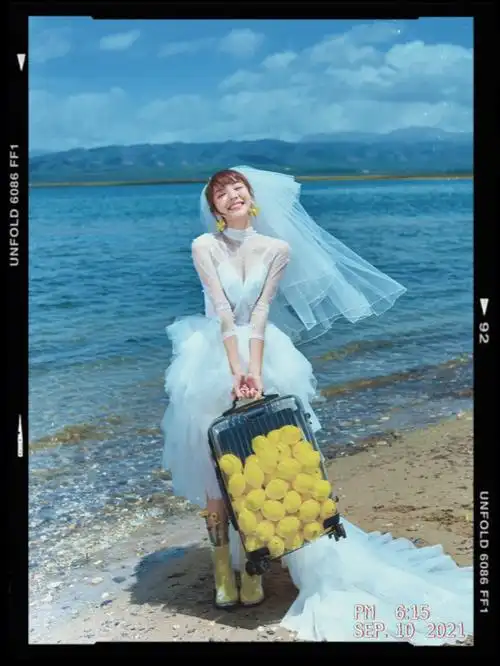 夏天太热怎么拍婚纱照71穿上婚纱去青海湖