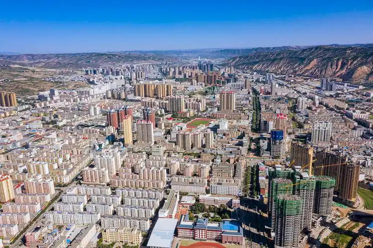 航拍定西城甘肃省定西市安定区