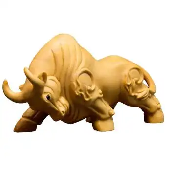 黄杨木雕火焰牛手把玩件摆件工艺品牛气冲天运势如虹牛钱如意牛气冲天