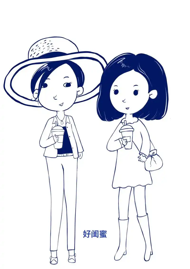 来一张好闺蜜的简笔画#画画 #卡通头像 #2023越来越好  - 抖音