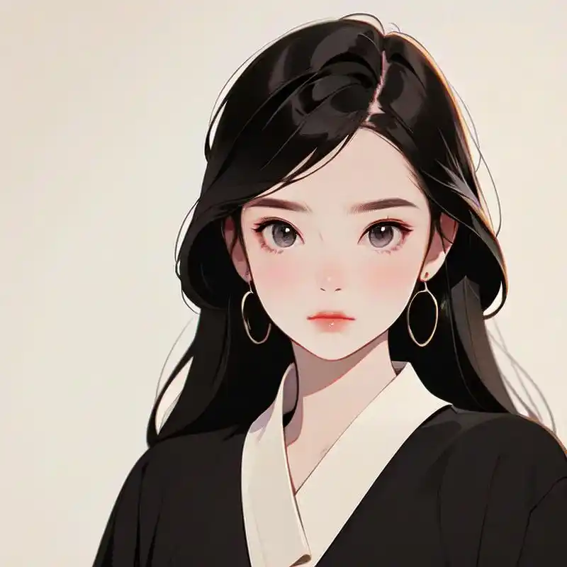 96手绘头像女生,唯美简约风