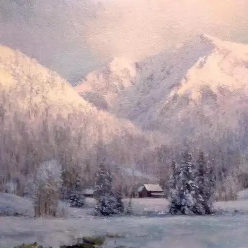 小央美:超美的油画雪景欣赏!