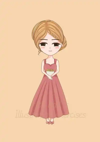 鱼小丸-人物全身插画q版