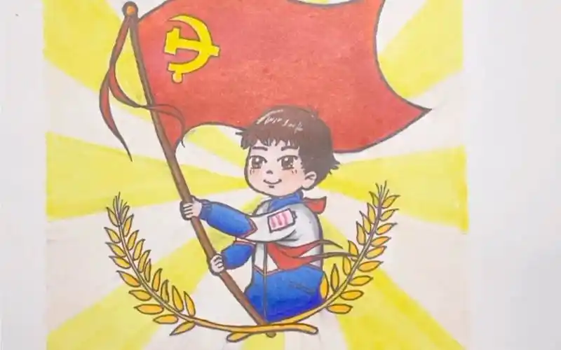 jpg永远跟党走建党节漫画素材