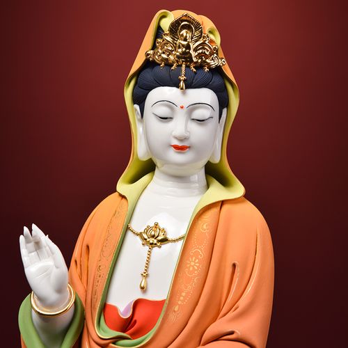 戴玉堂限量佛像世音建平林建平陶瓷菩萨观音滴水摆件