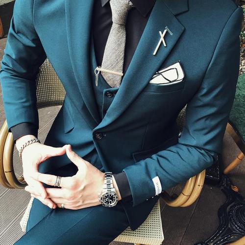 西装男套装韩版修身商务正装新郎结婚礼服英伦风男士休闲小西服潮