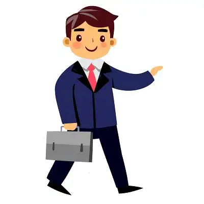 老板站姿卡通人物商务矢量人物经理西装男人png素材