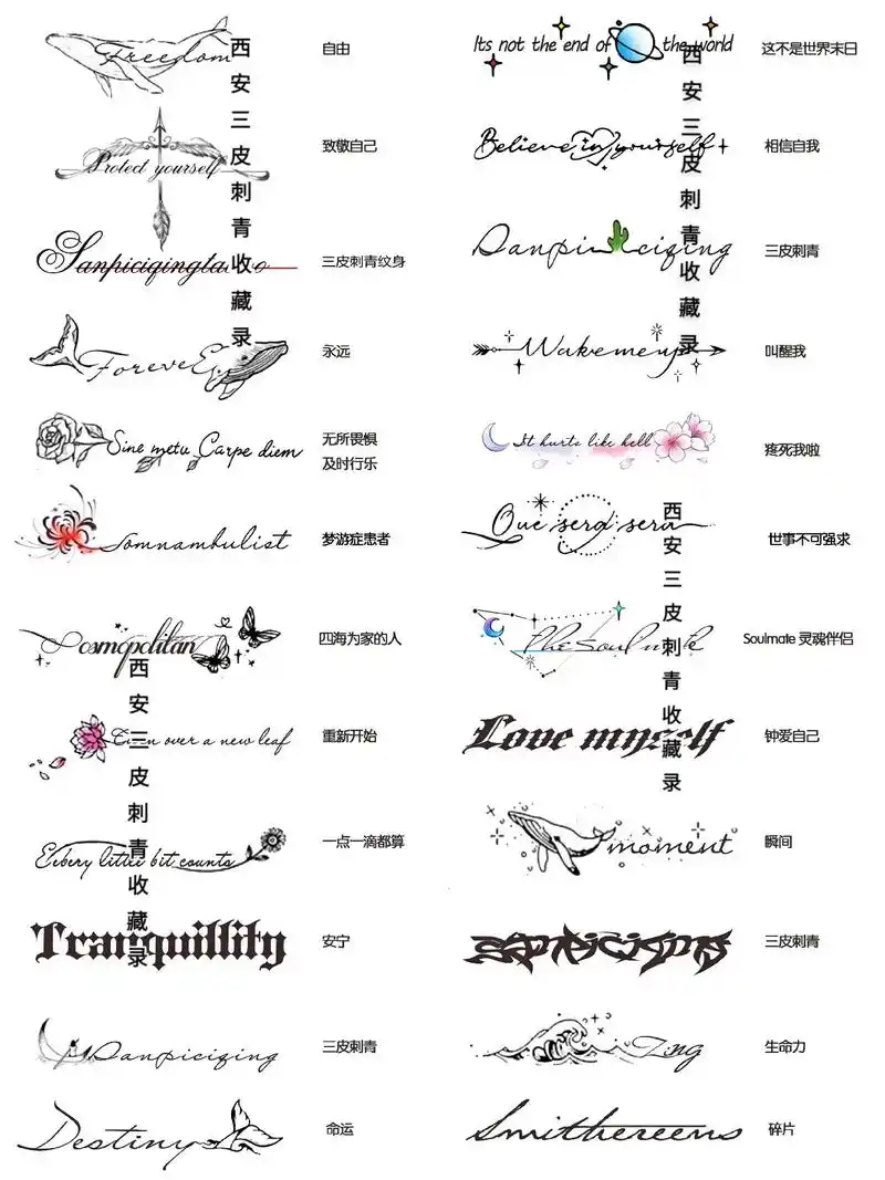 英文字母纹身意义锁骨纹身图案.