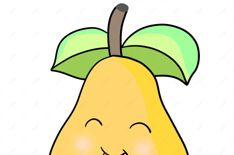 夏日解渴卡通甜梨水果图片
