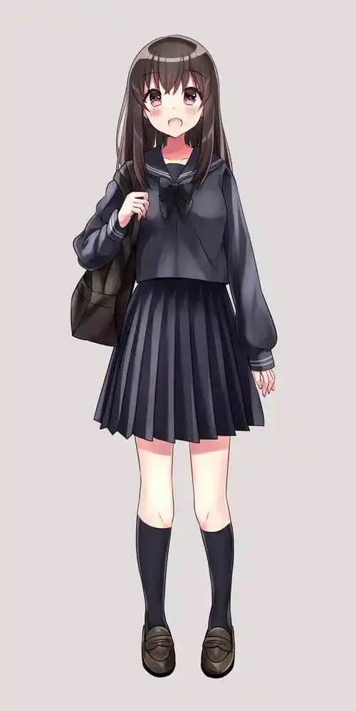 高校生みなみさき的水手服少女插画图片