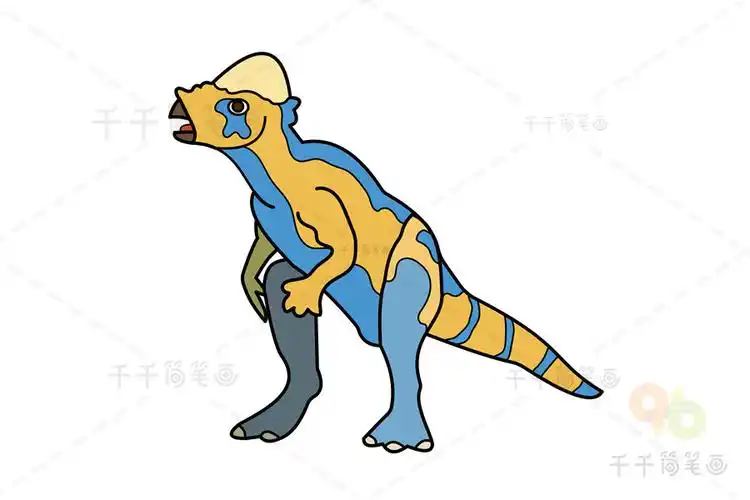古生物厚头龙简笔画