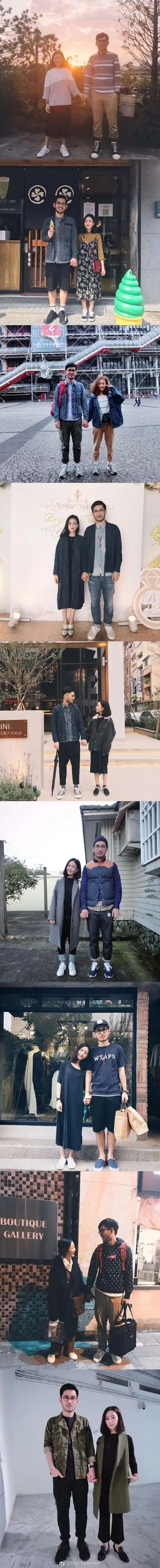 情侣搭配丨超喜欢这几对台湾情侣,最萌身高差太有爱啦