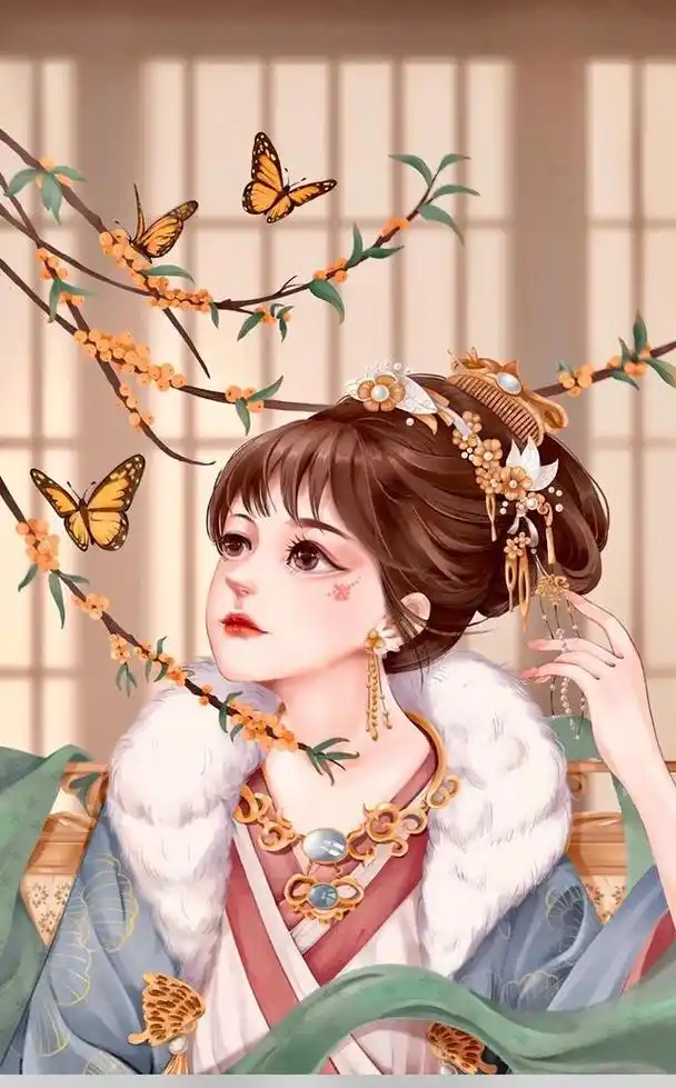 古风动漫少女壁纸,多么温柔的眼神啊,只要有你在我便无所不能