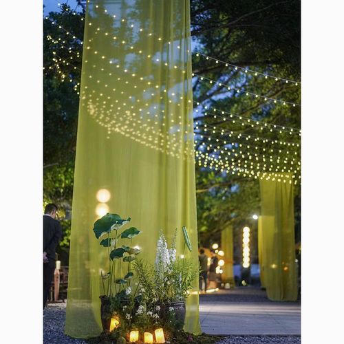 新中式古风国风纱幔场景景区文化装饰婚礼婚庆布置布幔绿色雪纺纱