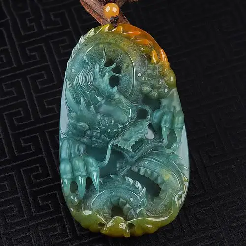 翡翠挂件大号牌男生肖飞龙在天龙牌龙挂件货冰种天然颈饰