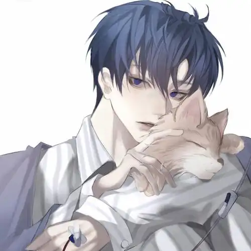 抱狐狸高冷动漫帅哥头像图片_男生动漫头像_头像屋