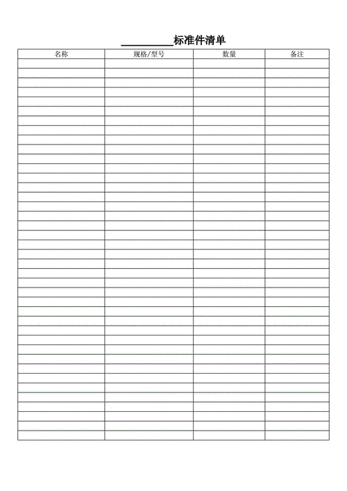 标准件明细表和清单(空白模板).doc 2页