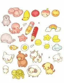 手绘图案-可爱图案贴纸简单易学的简笔画日系手帐日记小素材可爱超萌