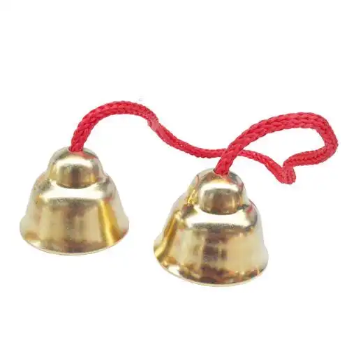 奥尔夫幼儿园碰铃儿童碰钟音乐玩教具打击乐器带把棒带绳铜碰铃