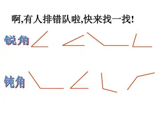 2017秋青岛版数学二年级上册第三单元《认识锐角和钝角》(信息窗2)