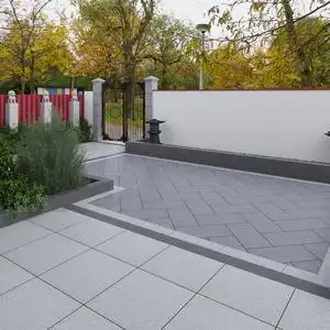 庭院地砖地铺石瓷砖户外院子别墅室外花园芝麻灰大理石石英砖防滑