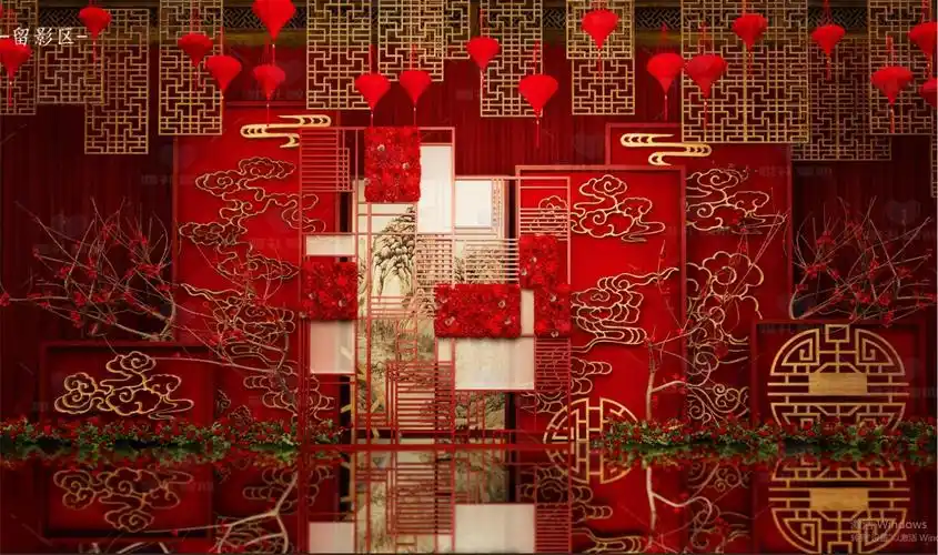 红金色中式婚礼效果图