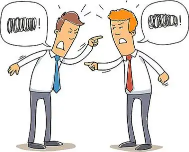 两个年轻的商人正在争吵