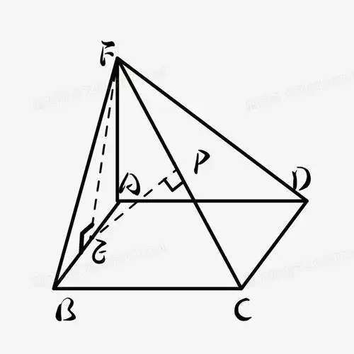 手绘数学立体三角形元素