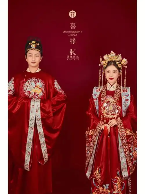 明制汉服古装主题婚纱照室内必拍中式婚纱