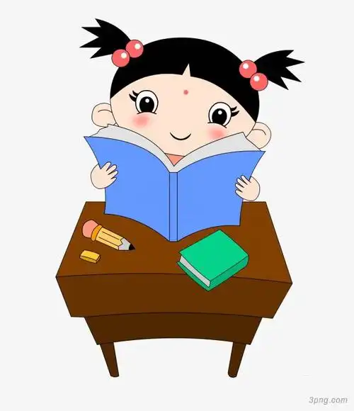 看书的小女孩png素材透明免抠图片-其他元素