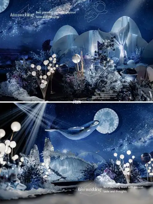 星辰与蓝色潮汐与你去看海底最美的气泡月亮跌进星河里惊醒蓝海粼粼