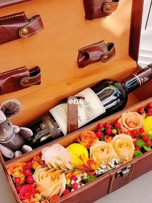中秋节红酒鲜花礼盒