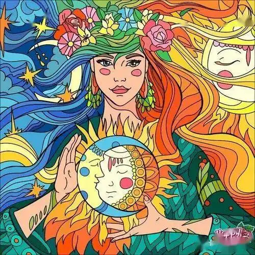 素材分享17张漂亮的人物主题色彩装饰画