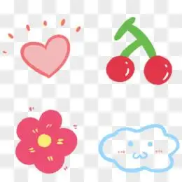 可爱小装饰贴纸元素pngpsd手绘新年装饰图案集合素材pngpsd您是不是想