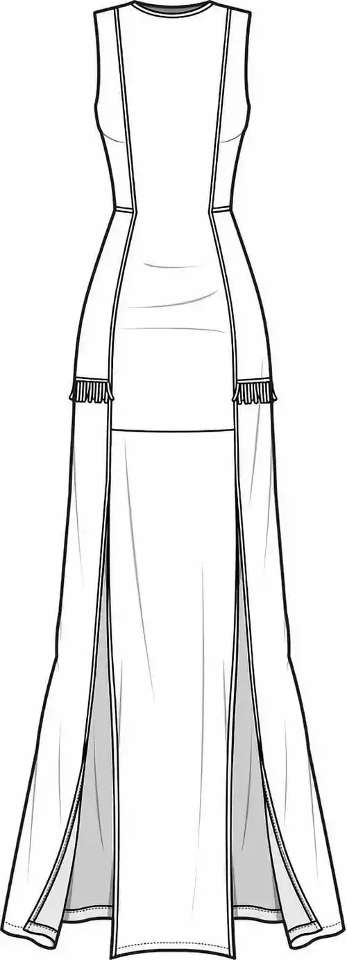 60款连衣裙款式图(线稿)绘制!