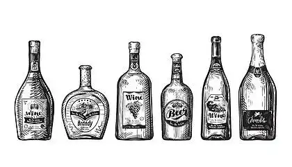 手绘套瓶为酒吧.