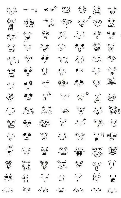 一波超超超可爱的小表情系列简笔画 每一个表情都好表达情绪的表情